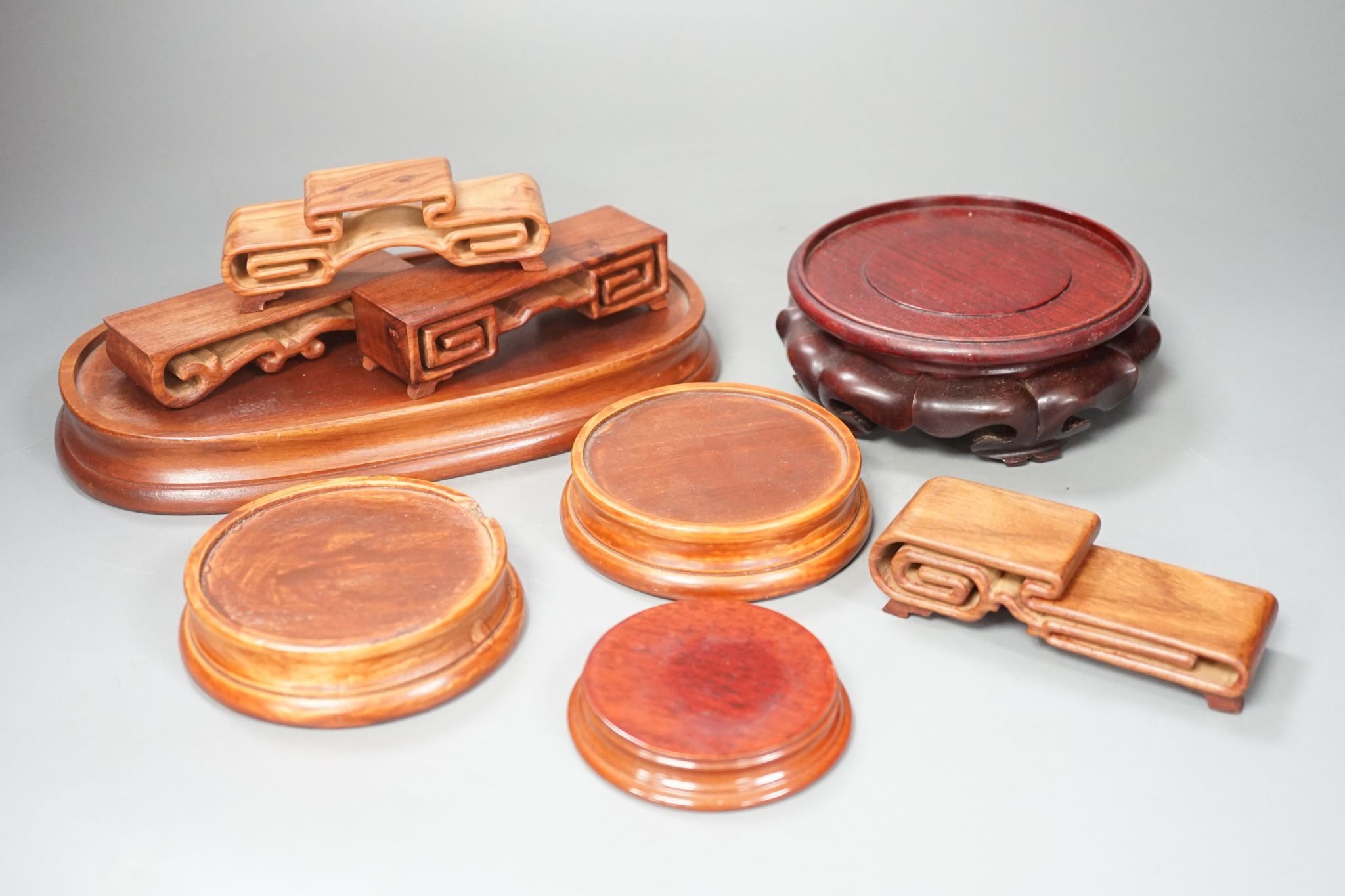 A group of nine Chinese and European hardwood stands